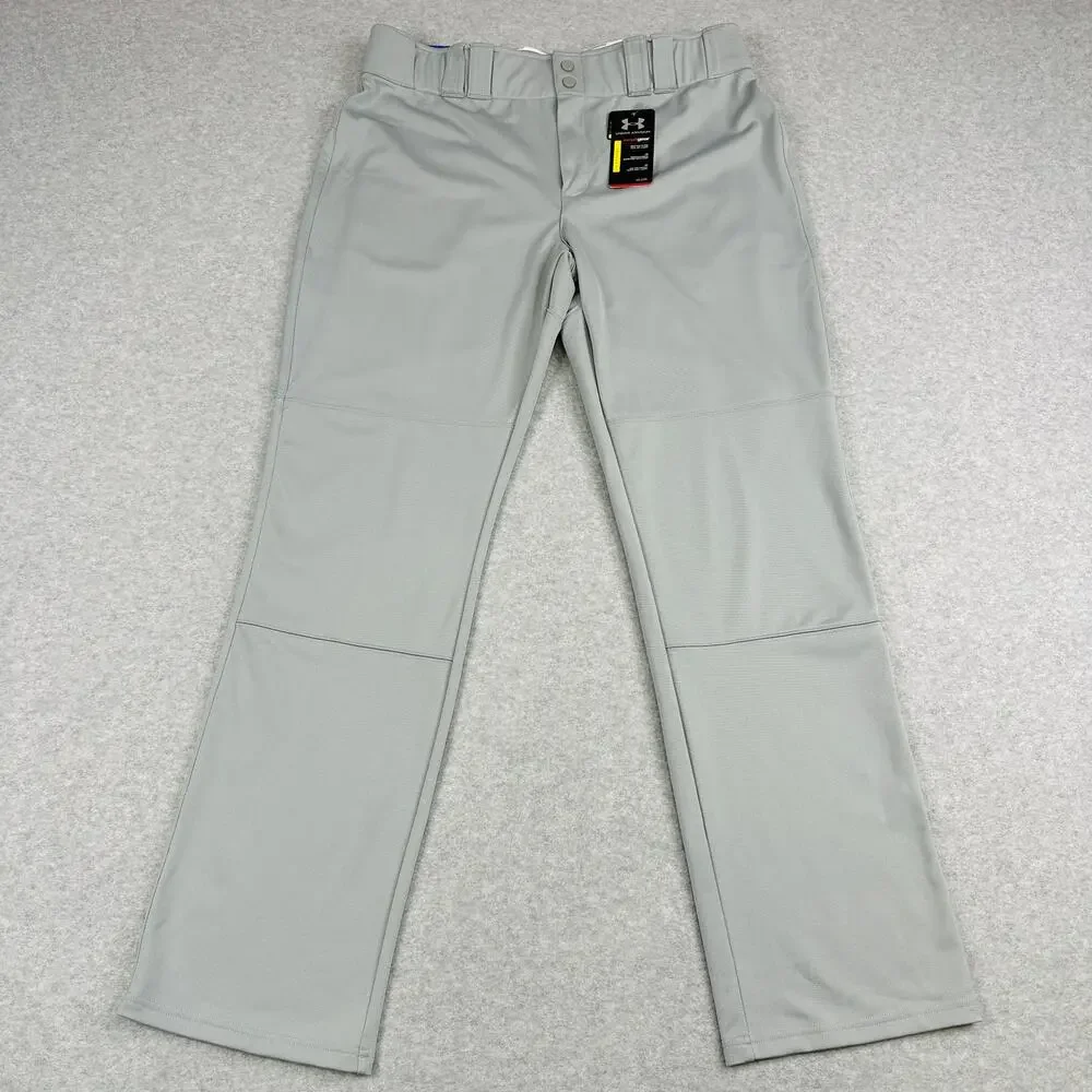 Under Armour HeatGear Baseball Pants Men XL Loose Relaxed Fit Gray Elastic Waist